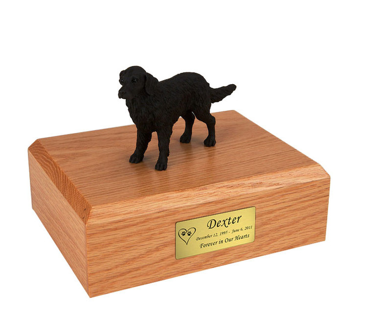 Flat Coated Retriever Dog Figurine Pet Cremation Urn - 695