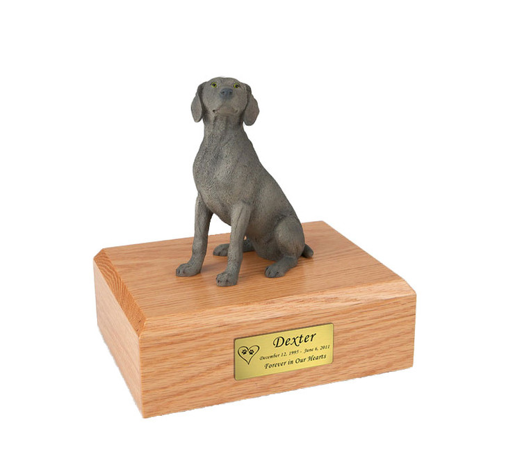 Gray Weimaraner Dog Figurine Pet Cremation Urn - 240