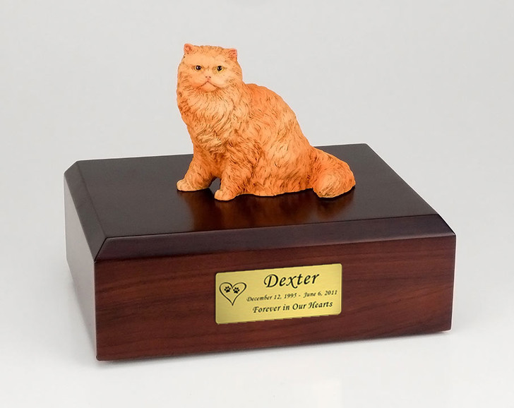 Orange Persian Cat Figurine Urn - 306