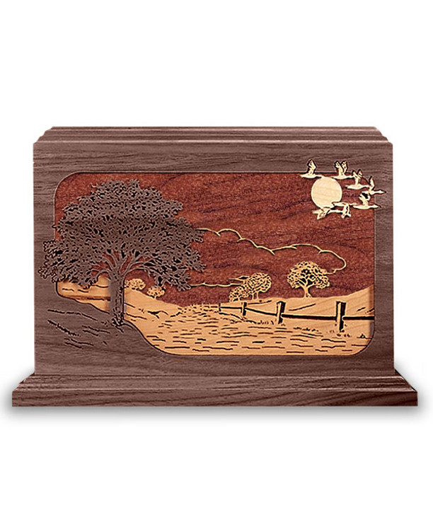 Road Home Dimensional Wood Cremation Urn - Engravable