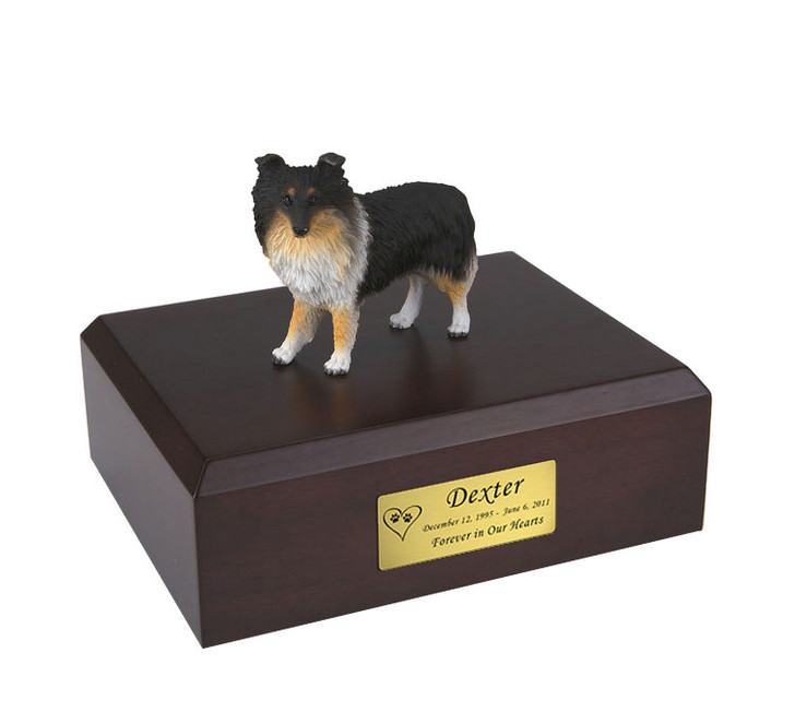 Tri-Color Sheltie Dog Urn - 860