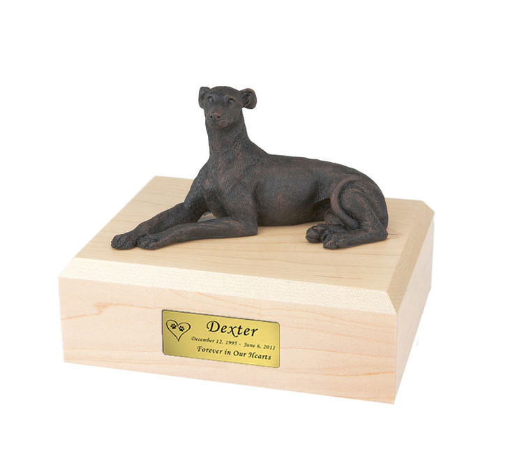 Bronze Whippet Greyhound Dog Urn - 435