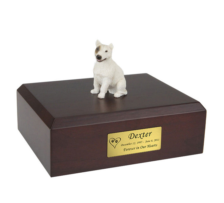 White Bull Terrier Dog Urn - 4005