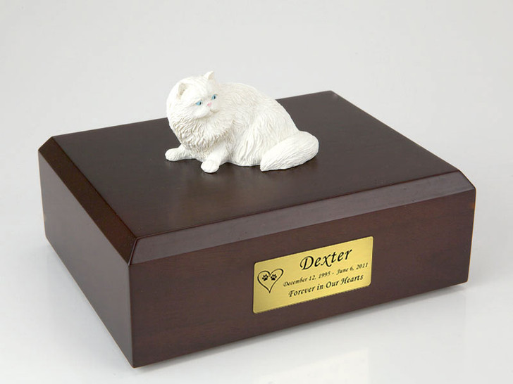 White Persian Cat Figurine Pet Cremation Urn - 1943