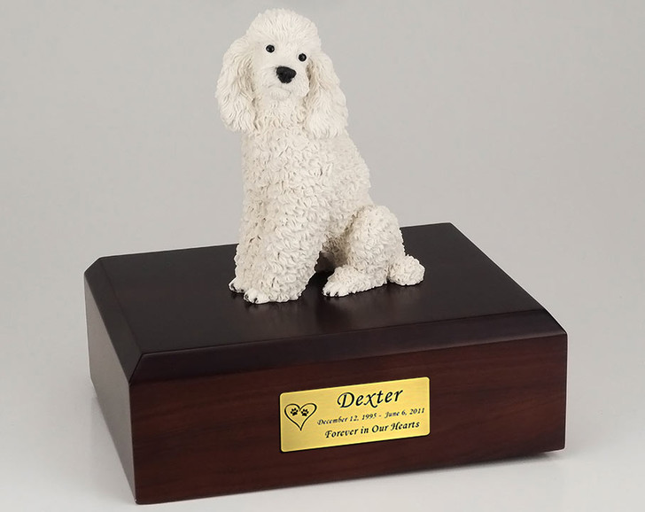 White Poodle Dog Urn - 184