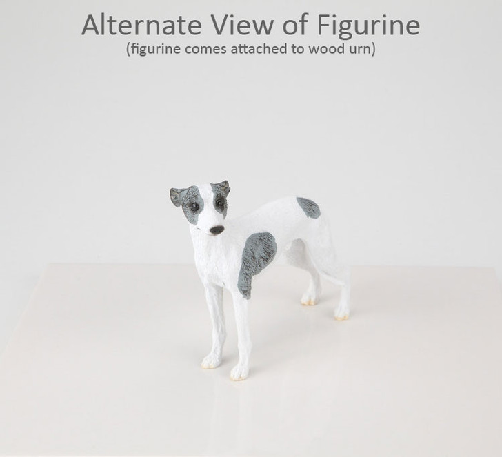 White With Spots Whippet Dog Urn - 899