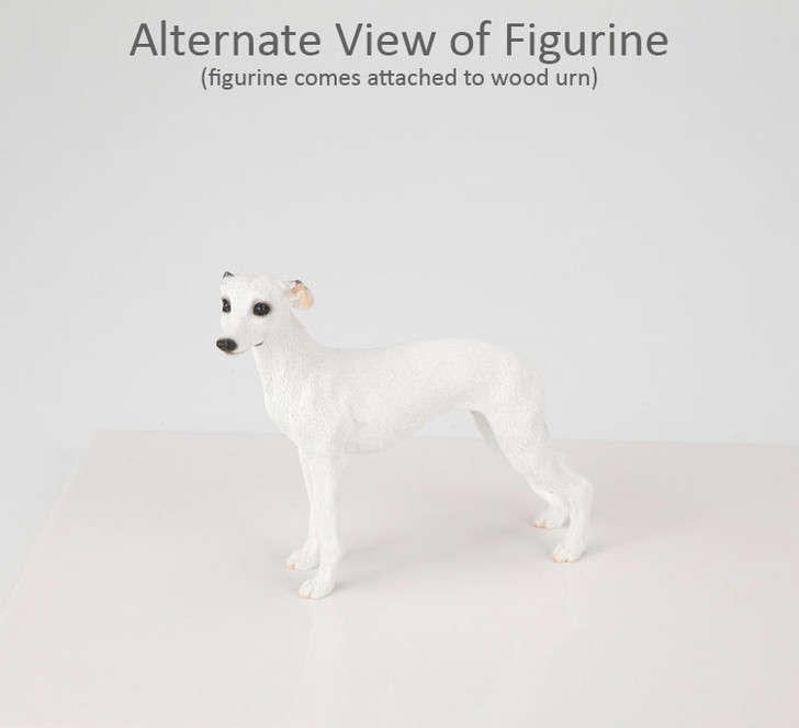 White Whippet Dog Urn - 893