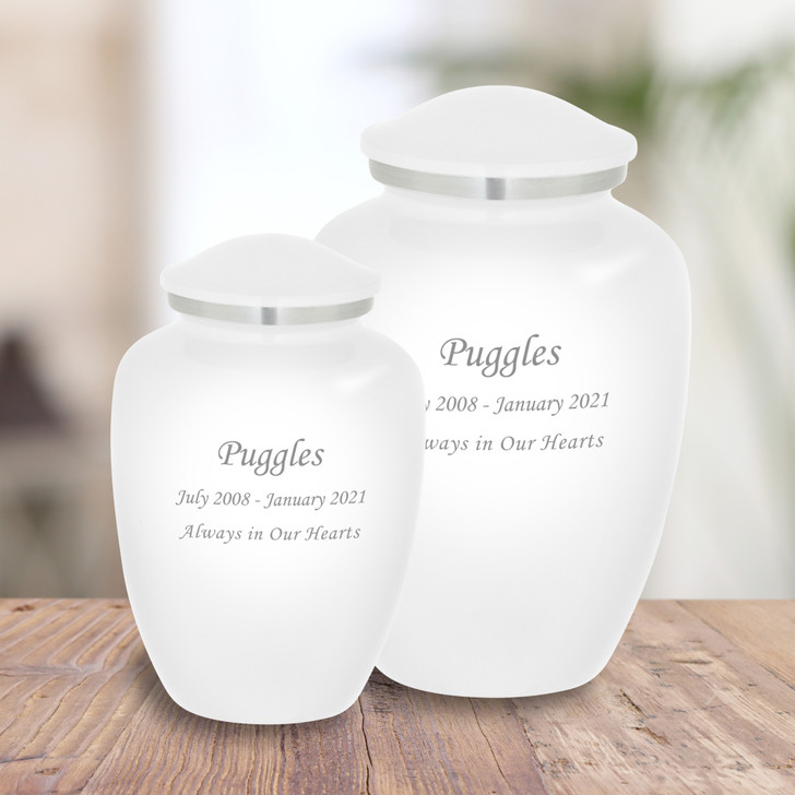 Engraved Text Pet Cremation Urn