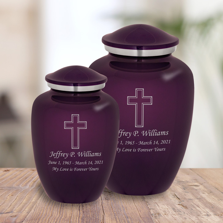 Mitered Cross Cremation Urn