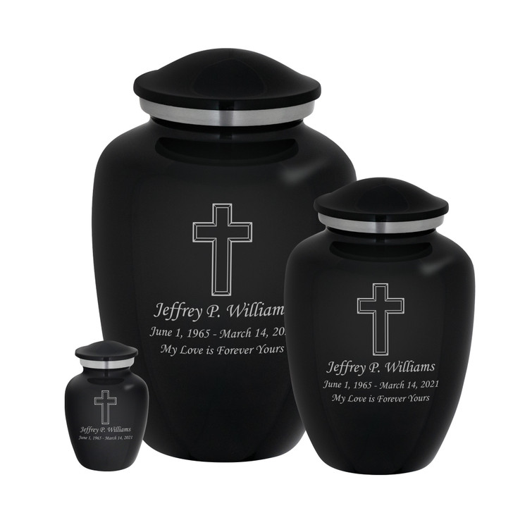 Mitered Cross Keepsake Cremation Urn