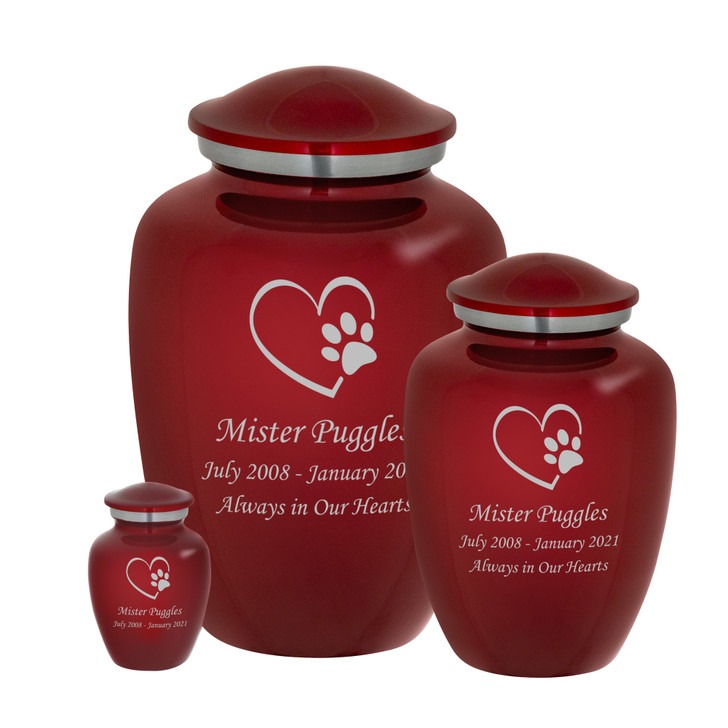 Paw on Heart Pet Cremation Urn