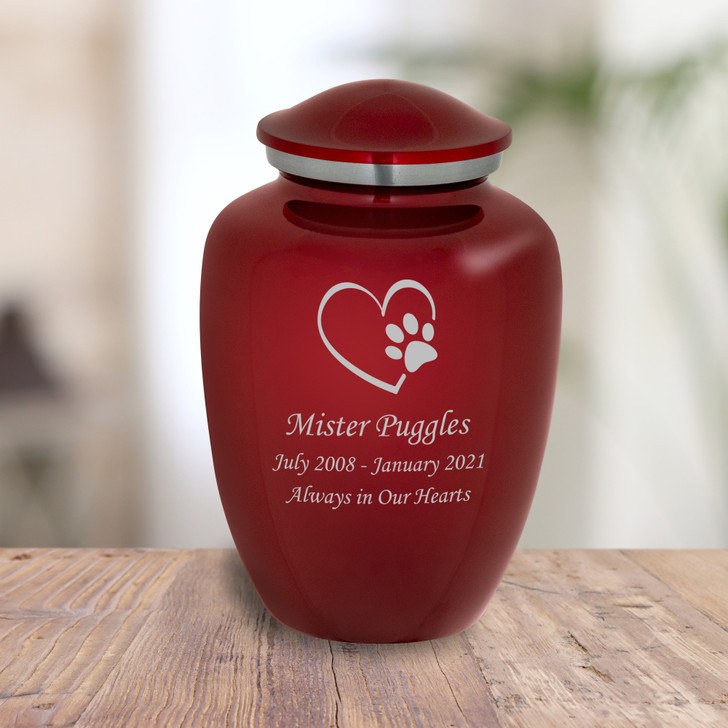 Paw on Heart Pet Cremation Urn