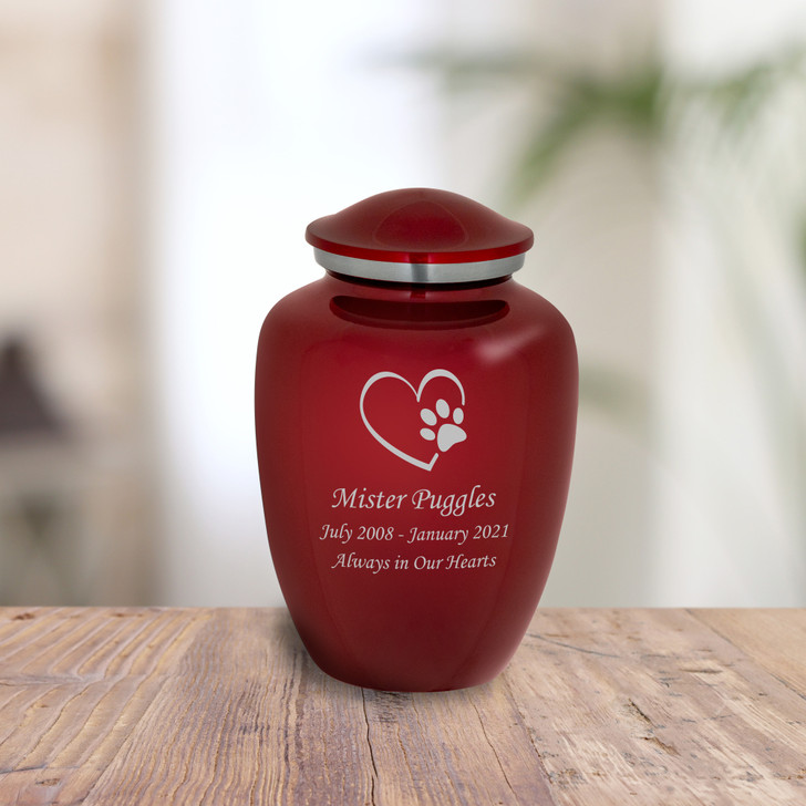 Paw on Heart Pet Cremation Urn