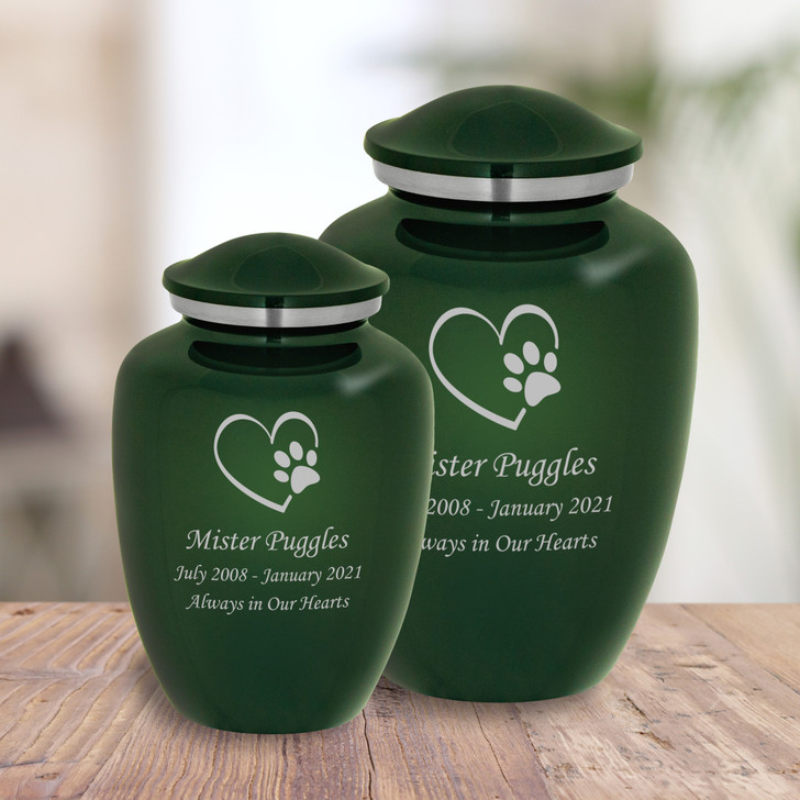 Paw on Heart Pet Cremation Urn