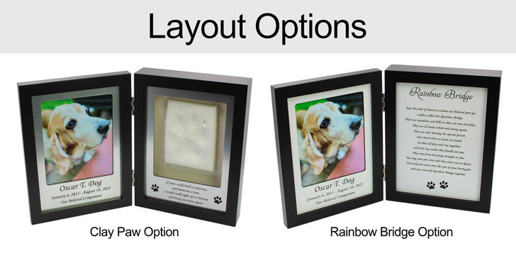 Pet Memorial Picture Frame with Paw Print Mold Kit
