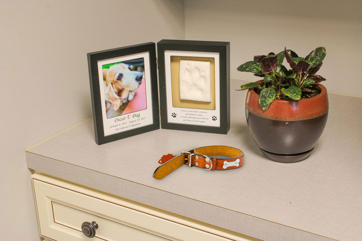 Pet Memorial Picture Frame with Paw Print Mold Kit