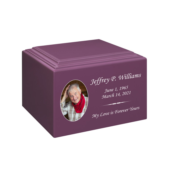 Custom Photo Stonewood Cremation Urn