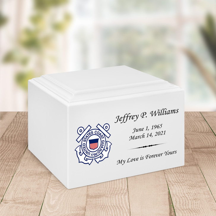 Coast Guard Color Emblem Stonewood Cremation Urn