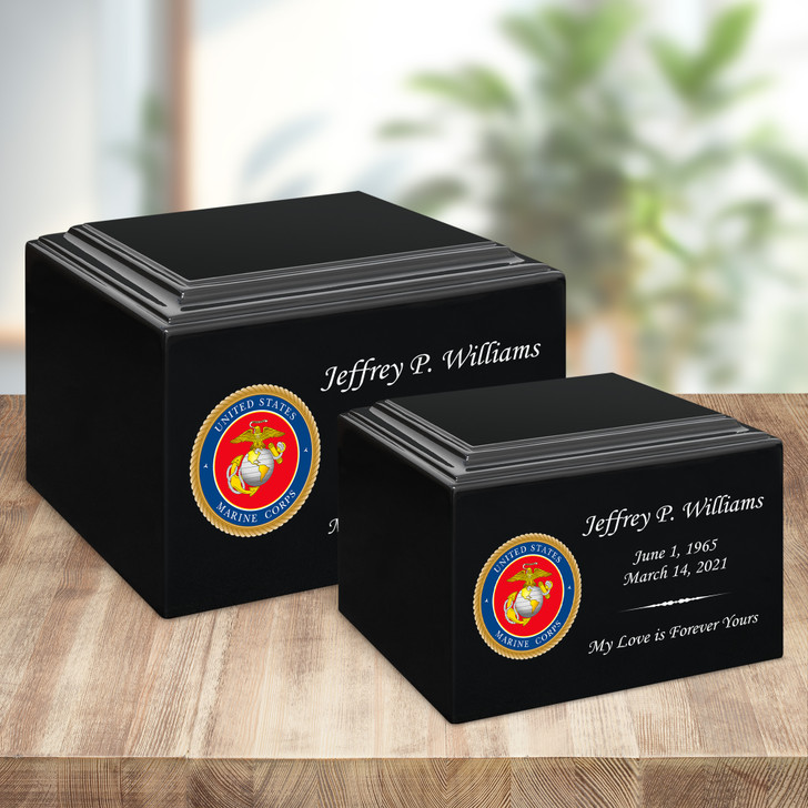 Marine Corps Color Emblem Stonewood Cremation Urn