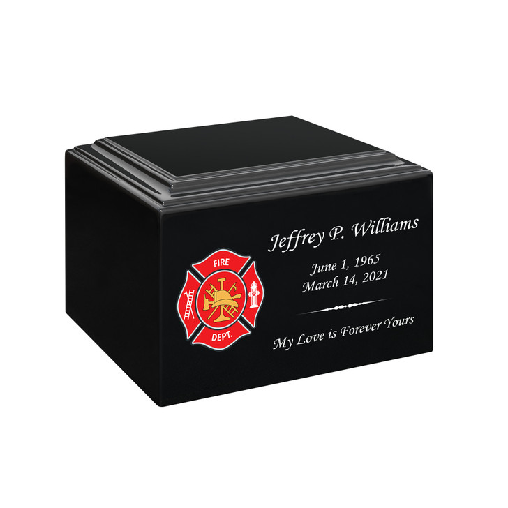 Firefighter Color Emblem Stonewood Cremation Urn