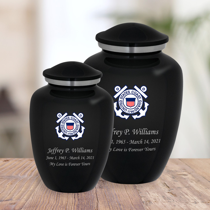 Coast Guard Color Emblem Cremation Urn