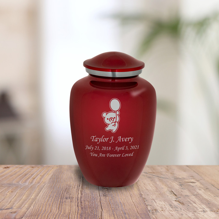 Baby Bear Baby Infant Child Cremation Urn - 7 Colors