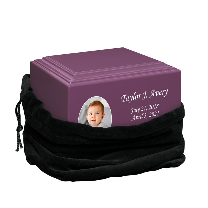 Custom Photo Baby Infant Child Stonewood Cremation Urn