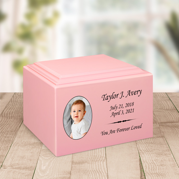 Custom Photo Baby Infant Child Stonewood Cremation Urn