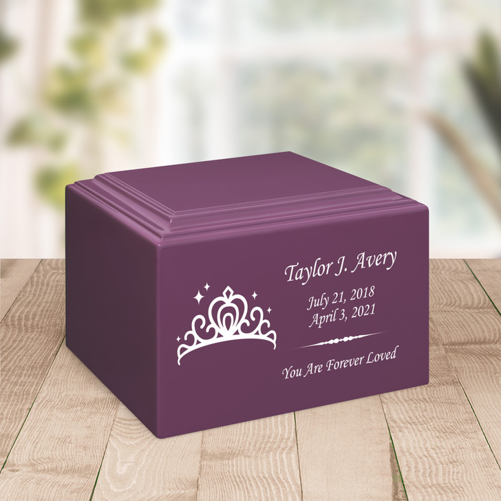 Tiara Baby Infant Child Stonewood Cremation Urn