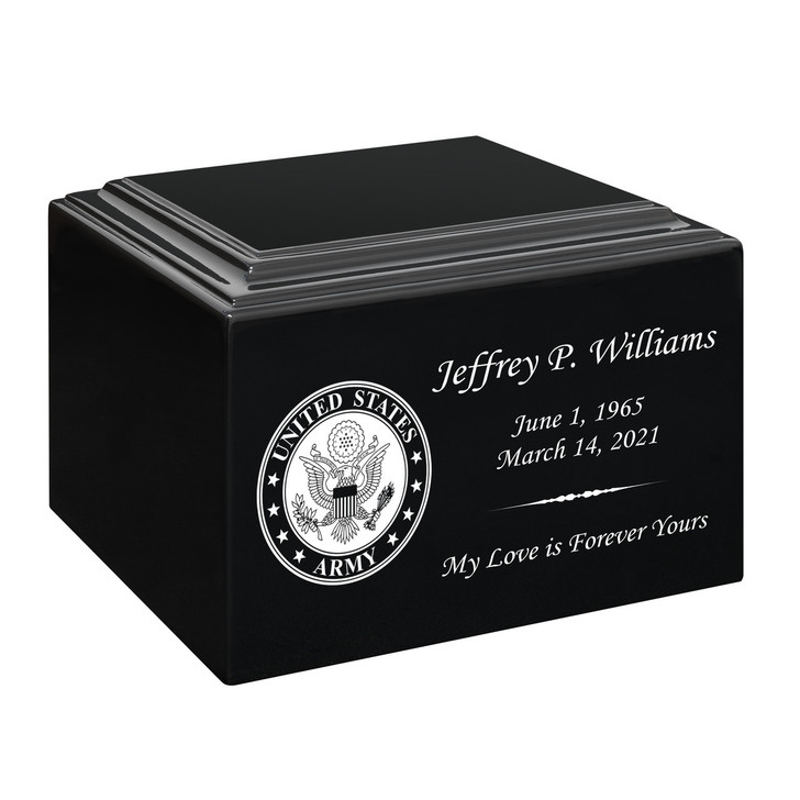 Military Stonewood Cremation Urn