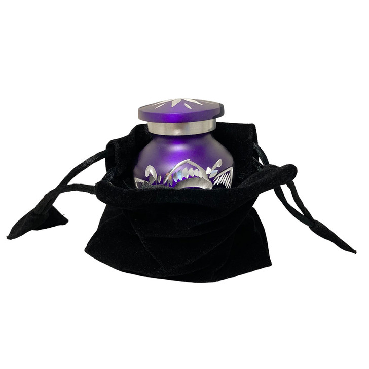 Amethyst Diamond Rose Keepsake Cremation Urn - Four Pack