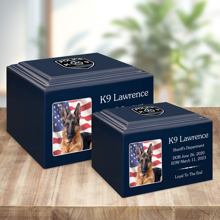 K-9 Service Dog Stonewood Cremation Urn