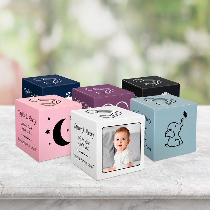 My Butterfly Baby Infant Child Stonewood Cube Cremation Urn