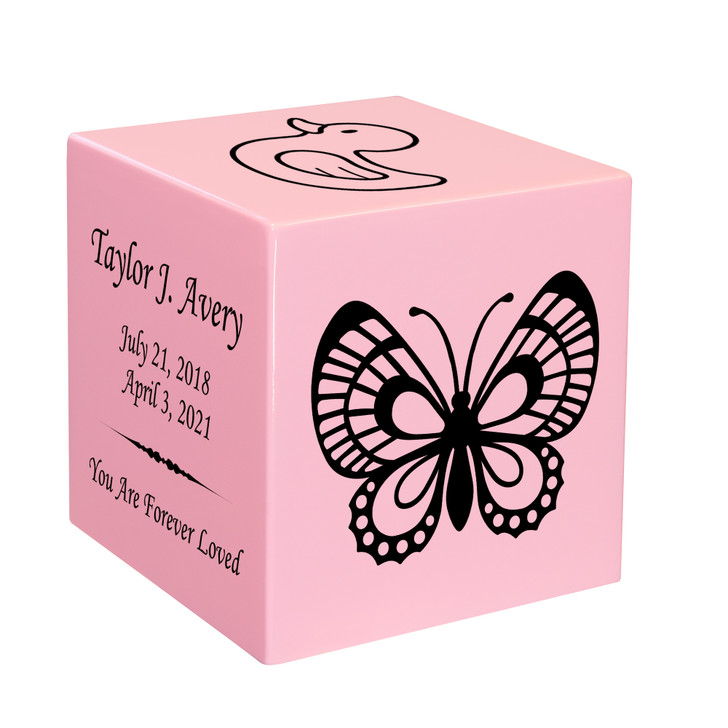 Design Your Own Baby Infant Child Stonewood Cube Cremation Urn