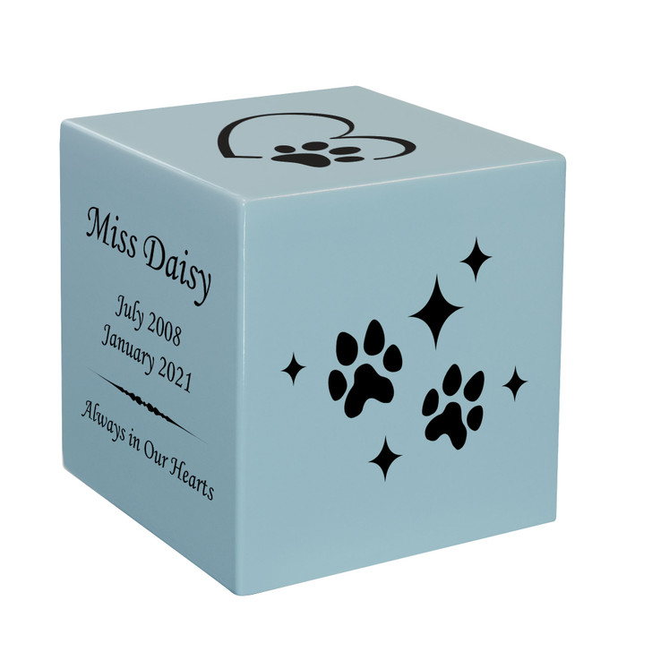 Sparkle Paws Pet Stonewood Cube Cremation Urn