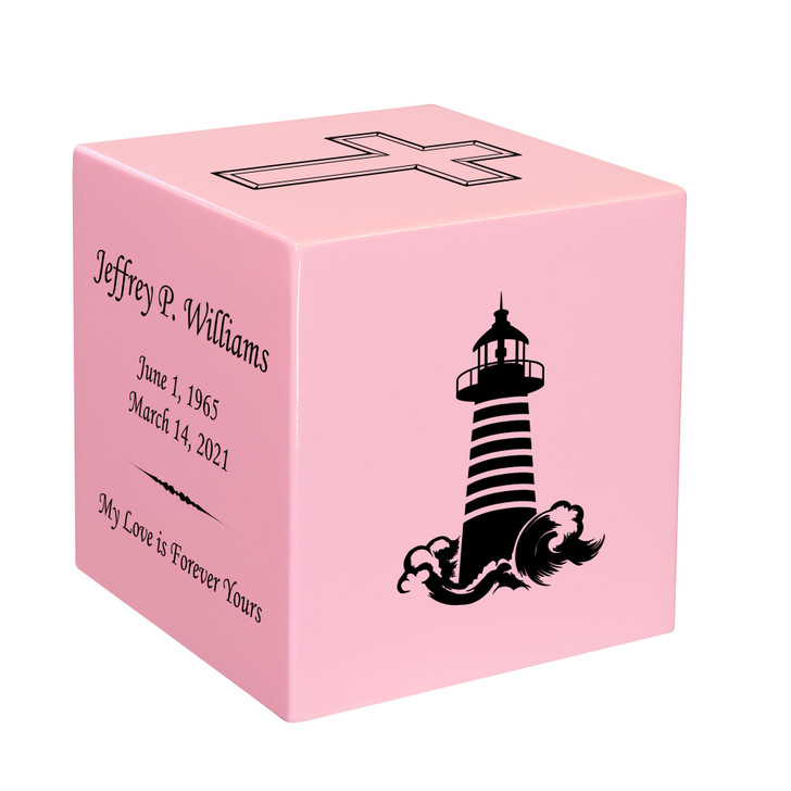 Lighthouse Keepsake Stonewood Cube Cremation Urn