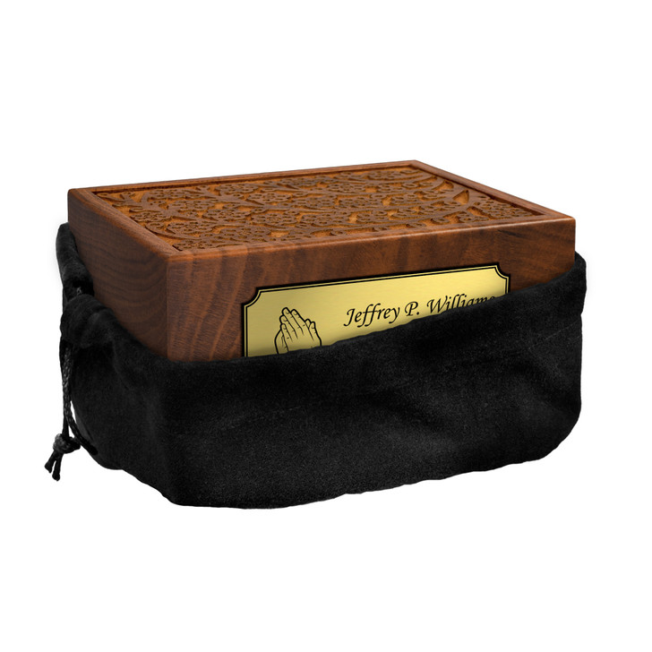 Praying Hands Sheesham Cremation Urn - 4 Sizes