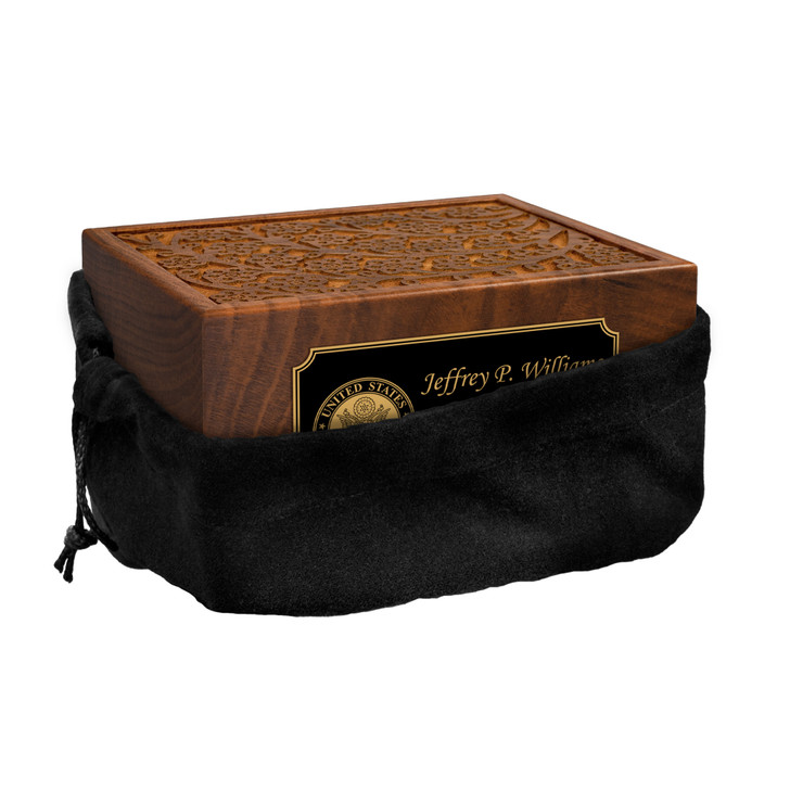 Army Sheesham Cremation Urn - 2 Sizes