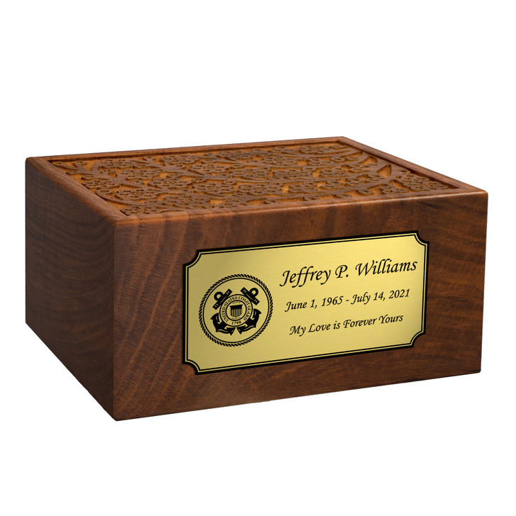 Coast Guard Sheesham Cremation Urn - 4 Sizes
