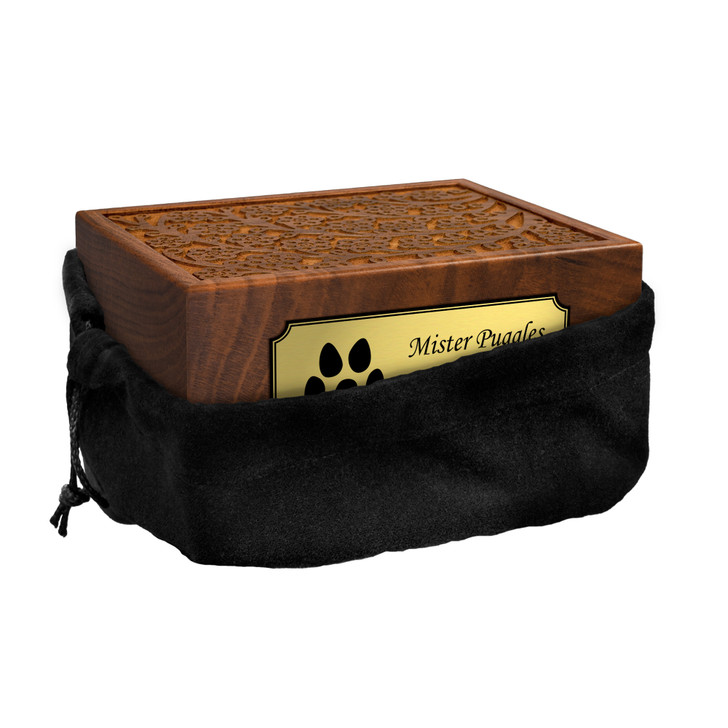 Dog Paw Sheesham Pet Cremation Urn - 4 Sizes