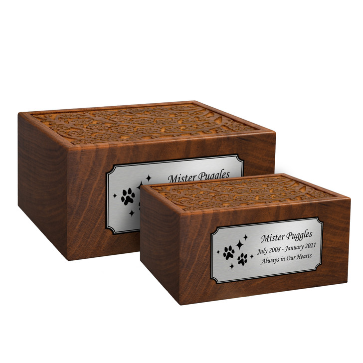 Sparkle Paws Sheesham Pet Cremation Urn - 4 Sizes