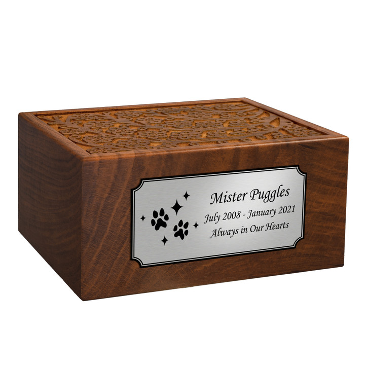 Sparkle Paws Sheesham Pet Cremation Urn - 4 Sizes