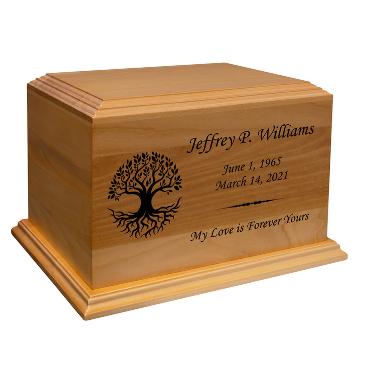 Tree of Life Diplomat Solid Cherry Wood Cremation Urn