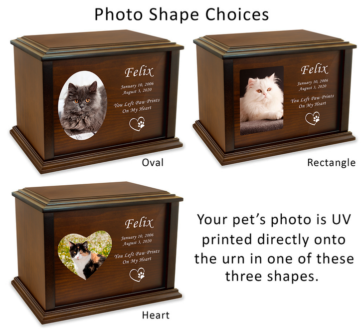 Cat Dedication Custom Photo Wood Cremation Urn