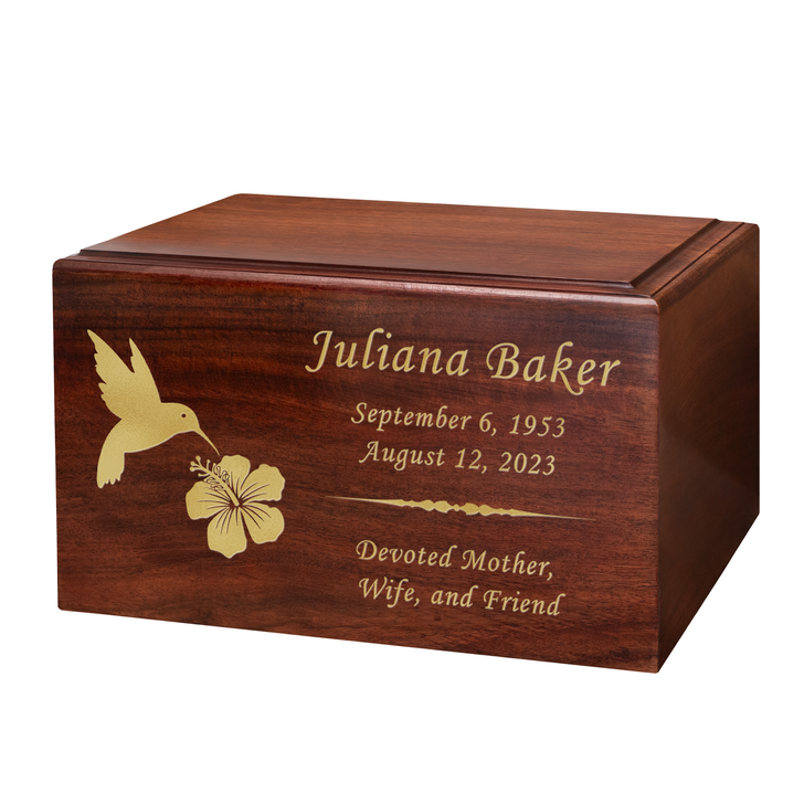 Hummingbird Winston Wood Cremation Urn