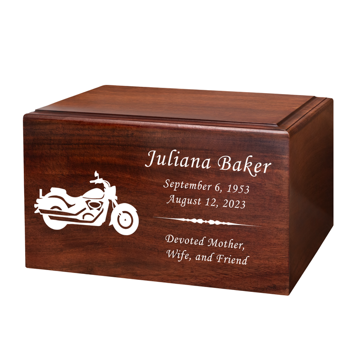 Motorcycle Winston Wood Cremation Urn