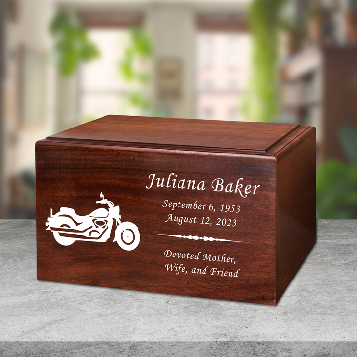 Motorcycle Winston Wood Cremation Urn