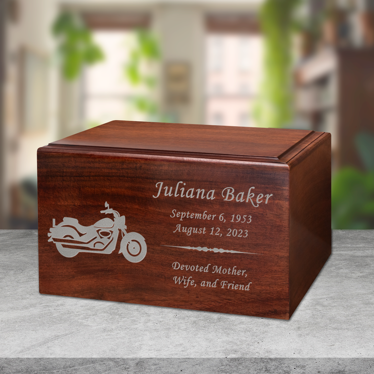 Motorcycle Winston Wood Cremation Urn