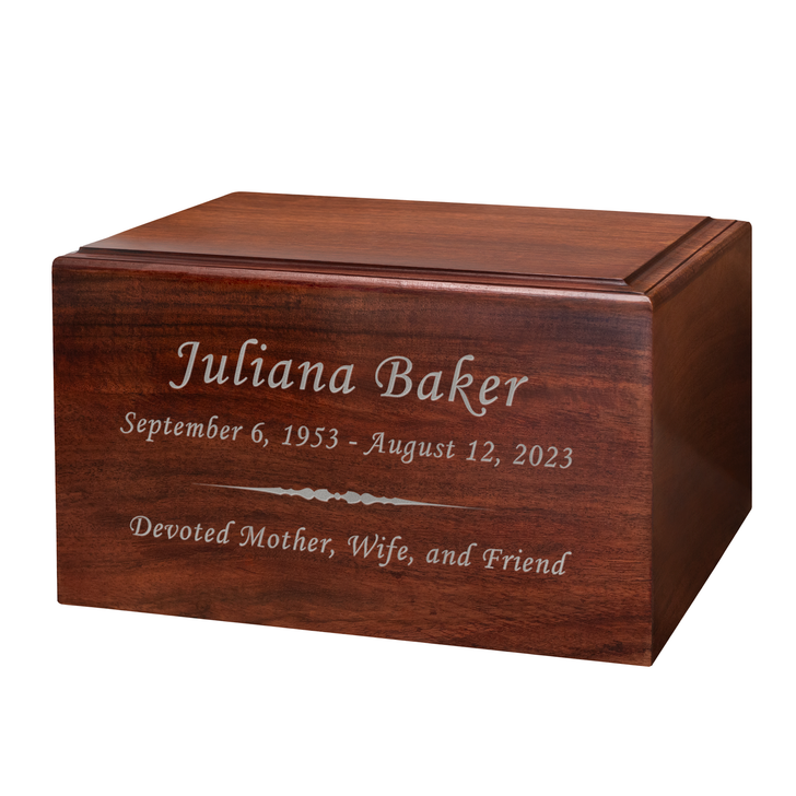 Personalized Text Winston Wood Cremation Urn
