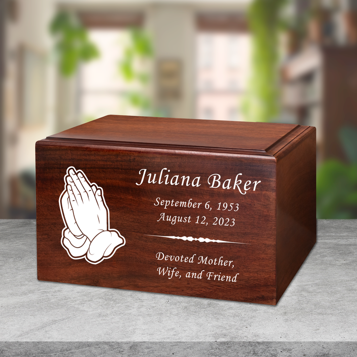 Praying Hands Winston Wood Cremation Urn